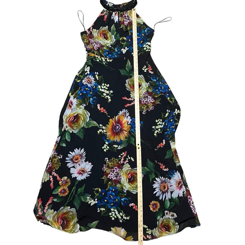 NWT Teri Jon Rickie Freeman Beaded Sleeveless Floral Maxi Dress Gown Sz 12 $760 - Picture 14 of 15